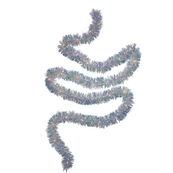 KSA 30 Count Battery Operated Warm White Led Tinsel Christmas Lights, 2 Ft Silver Wire