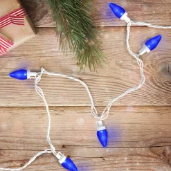 Northlight 25 Count Blue Led C7 Christmas Lights, 16 Ft White Wire