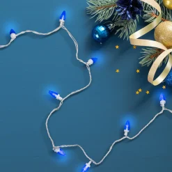 Northlight 25 Count Blue Led C7 Christmas Lights, 16 Ft White Wire