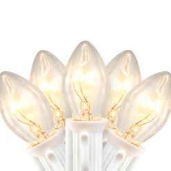 Northlight 25 Count Clear C7 Christmas Lights, 24Ft White Wire
