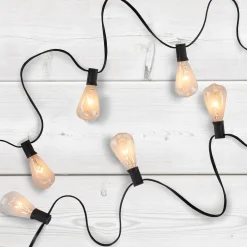 Northlight 10 Count Clear Edison Glass Patio Lights, 9Ft Black Wire