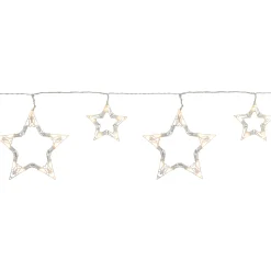 Northlight 10 Count Clear Led Twinkle Star Icicle Christmas Lights, 10.25 Ft White Wire