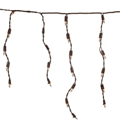 Northlight 100 Count Clear Mini Icicle Christmas Lights - 3.5 Ft Brown Wire