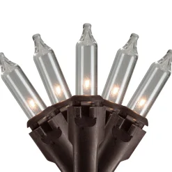 Northlight 100 Count Clear Mini Icicle Christmas Lights - 3.5 Ft Brown Wire