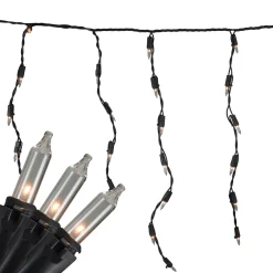 Northlight 100 Count Clear Mini Icicle Christmas Lights - 3.5 Ft Black Wire