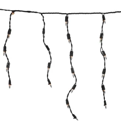 Northlight 100 Count Clear Mini Icicle Christmas Lights - 3.5 Ft Black Wire