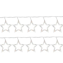 Northlight 100 Count Clear Twinkling Star Icicle Christmas Lights, 13.5 Ft White Wire