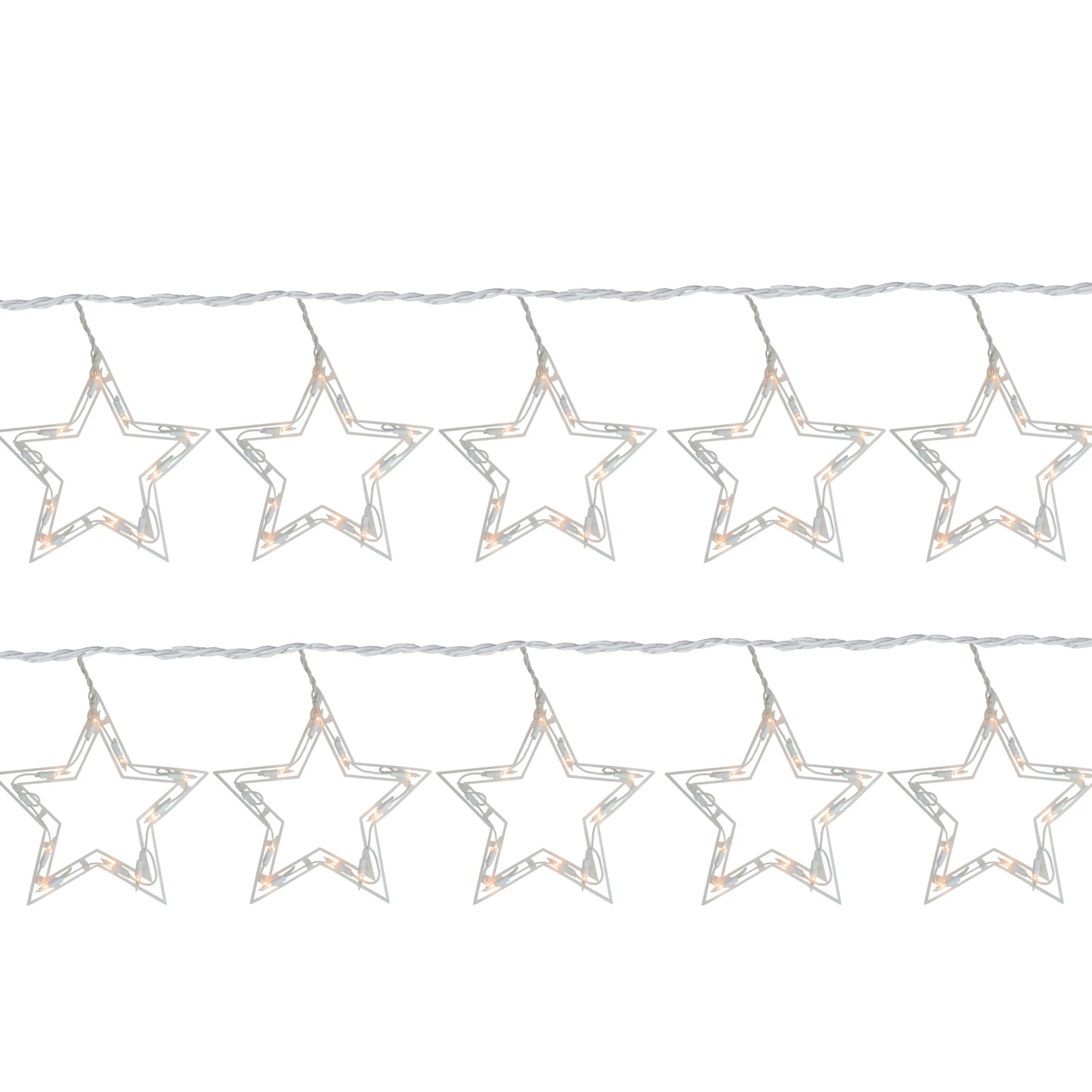 Northlight 100 Count Clear Twinkling Star Icicle Christmas Lights, 13.5 Ft White Wire