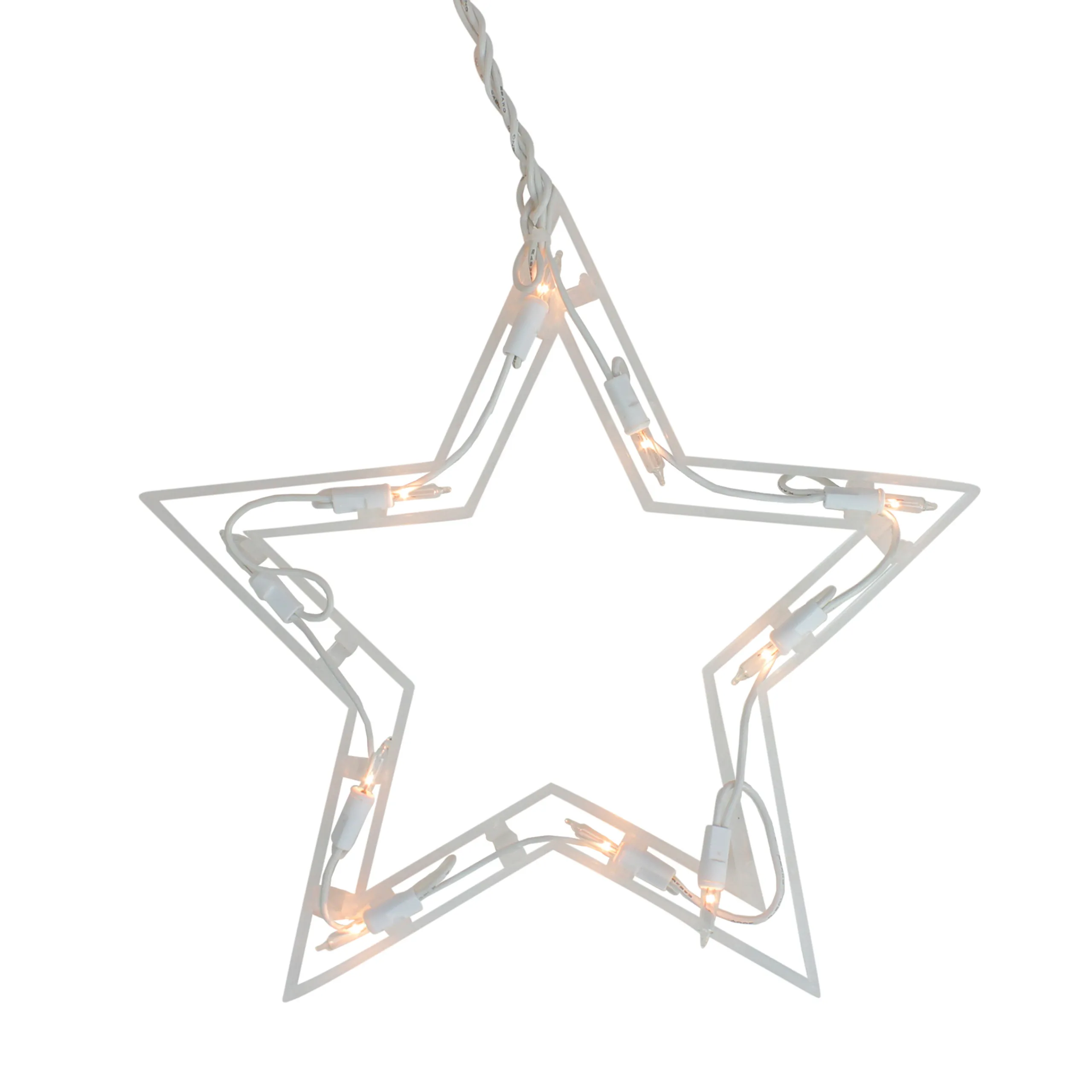 Northlight 100 Count Clear Twinkling Star Icicle Christmas Lights, 13.5 Ft White Wire