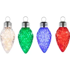 Northlight 4 Count Led Multi-Color Giant C9 Faceted Twinkle Christmas Lights, 12 Ft White Wire