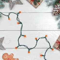 Northlight 50 Count Orange Led G12 Berry Mini Christmas Lights - 15 Ft Green Wire