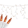 Northlight 100 Count Orange Mini Icicle Christmas Lights - 3.5 Ft White Wire