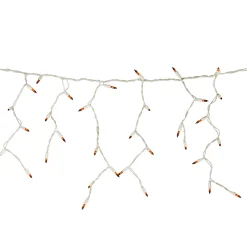Northlight 100 Count Orange Mini Icicle Christmas Lights - 3.5 Ft White Wire
