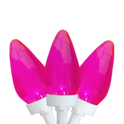 Northlight 25 Count Pink Led C7 Christmas Lights, 16 Ft White Wire