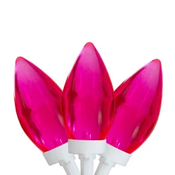 Northlight 25 Count Pink Led C9 Christmas Lights, 16 Ft White Wire