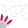 Brite Star 100 Count Pink Mini Icicle Christmas Lights - 7Ft, White Wire