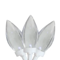 Northlight 25 Count Pure White Led C9 Christmas Lights, 16 Ft White Wire