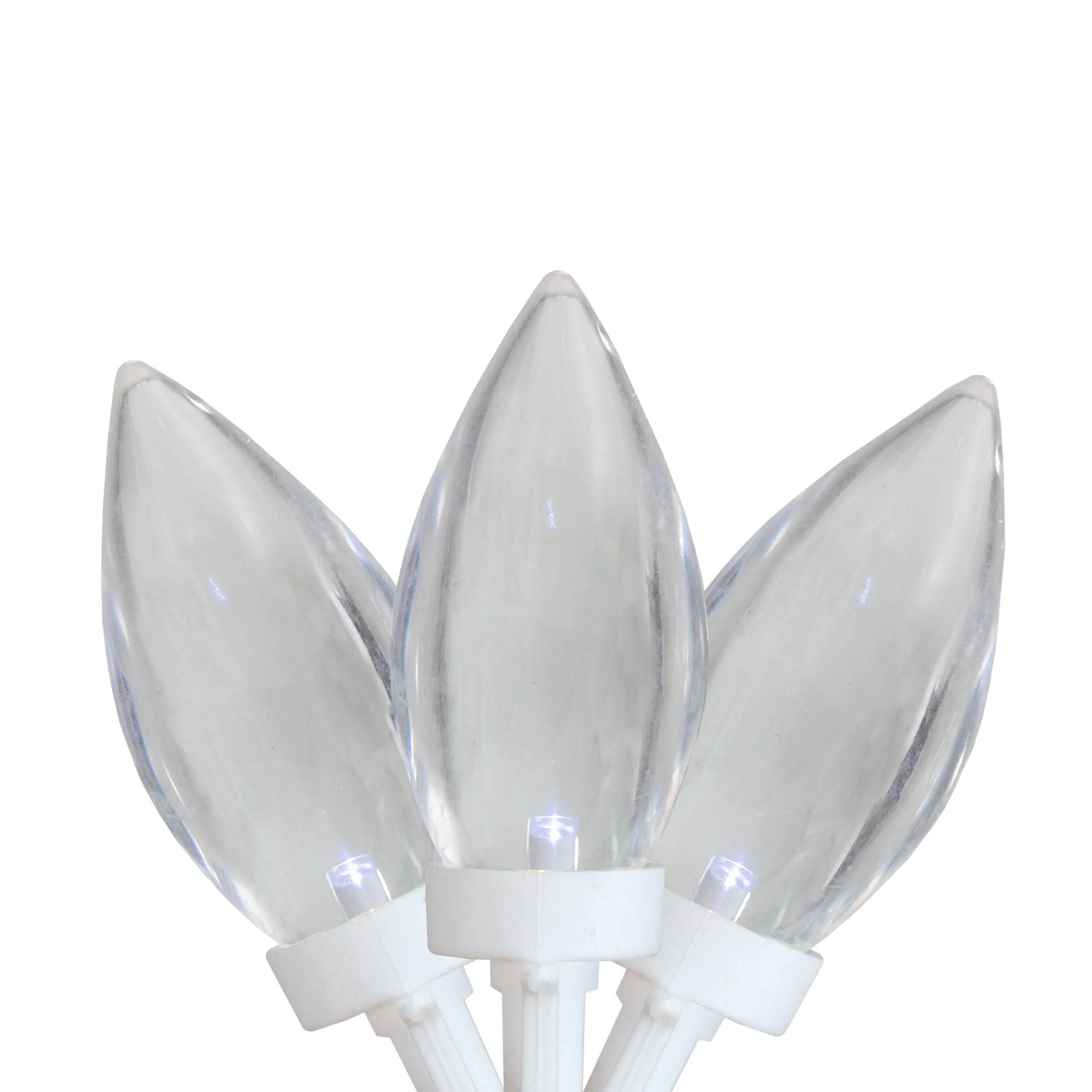 Northlight 25 Count Pure White Led C9 Christmas Lights, 16 Ft White Wire