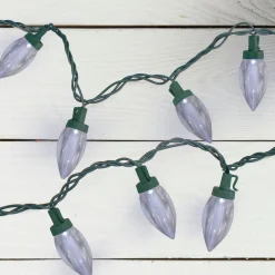 Northlight 50 Count Pure White Led C9 Christmas Lights, 20.25 Ft Green Wire