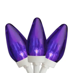 Northlight 25 Count Purple Led C7 Christmas Lights, 16 Ft White Wire