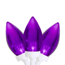 Northlight 25 Count Purple Led C9 Christmas Lights, 16 Ft White Wire