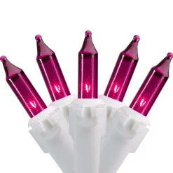 Northlight 100 Count Purple Mini Icicle Christmas Lights - 3.5 Ft White Wire