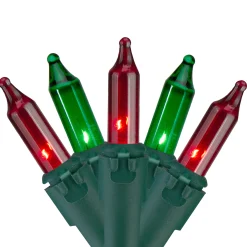 Northlight 100 Count Red And Green Mini Christmas Lights - 28.8 Ft Green Wire