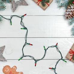 Northlight 100 Count Red And Green Mini Christmas Lights - 28.8 Ft Green Wire