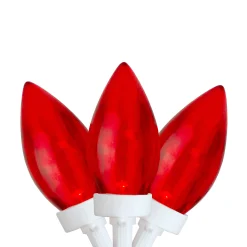 Northlight 25 Count Red Led C9 Christmas Lights, 16 Ft White Wire