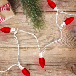 Northlight 25 Count Red Led C9 Christmas Lights, 16 Ft White Wire
