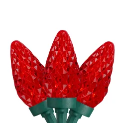 Northlight 50 Count Red Led Faceted C9 Christmas Light Set, 20.25 Ft Green Wire