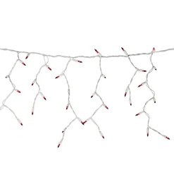 Northlight 100 Count Red Mini Icicle Christmas Lights - 3.5 Ft White Wire