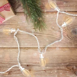 Northlight 25 Count Warm White Led C9 Christmas Lights, 16 Ft White Wire