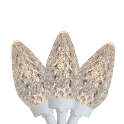 Northlight 100 Count Warm White Led Faceted C9 Christmas Lights - 41 Ft White Wire