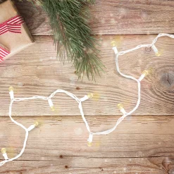 Northlight 50 Count Warm White Led G12 Berry Mini Christmas Lights, 15.9 Ft White Wire