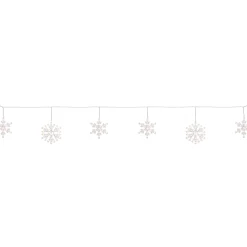 Northlight 150 Count White Snowflake Icicle Christmas Lights, 8.5 Ft White Wire