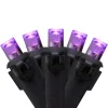 Northlight 50 Count Wide Angle Purple Led Christmas Lights, 16 Ft Black Wire