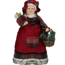Santa Figures*Northlight 16" Country Mrs Claus With Basket And Gift Christmas Figure