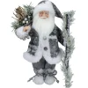 Santa Figures*Northlight 12" Country Patchwork Gray And White Santa Claus Christmas Figure
