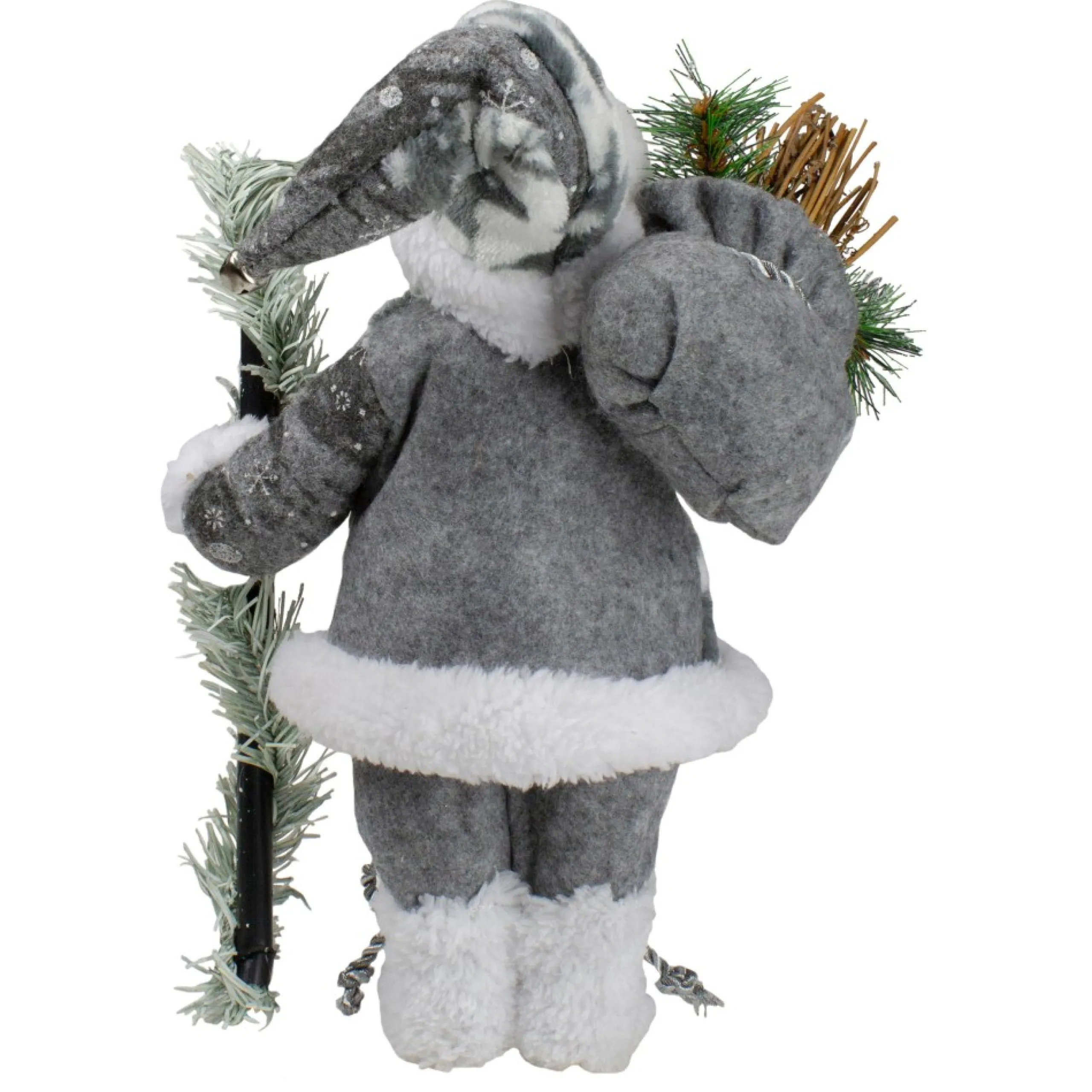 Santa Figures*Northlight 12" Country Patchwork Gray And White Santa Claus Christmas Figure