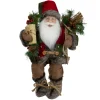 Santa Figures*Northlight 16" Country Rustic Santa Claus With Snowflake Jacket Sitting Christmas Figure