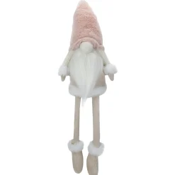 Gnomes*Northlight 24" Cream And Pink Sitting Christmas Gnome With Dangling Legs