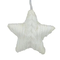Northlight Stars>4" Cream Cable Knit Star Christmas Ornament
