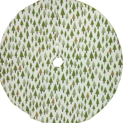 48 Inch And Smaller*Northlight 48" Cream White And Green Forest Christmas Tree Skirt