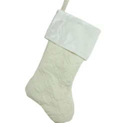 Stockings*Northlight 18" Cream White Quilted Christmas Stocking With A Velvet Cuff