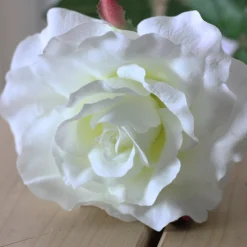 CC Home Furnishings 27" Creamy White Colored Full Bloom Rose Artificial Floral Craft Pick