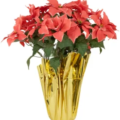 Floral*Northlight 28" Dark Pink Artificial Christmas Poinsettia With Gold Wrapped Base