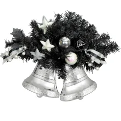 Unlit Swags*Northlight 18" Decorated Black Pine Artificial Christmas Swag With Bells