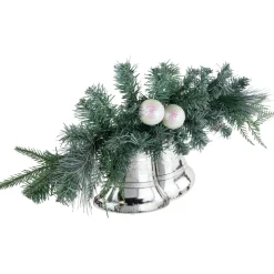 Unlit Swags*Northlight 18" Decorated Pine Artificial Christmas Swag With Silver Bells