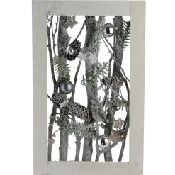 Wall & Door Decorations*Northlight 14.25" Decorated Standing Birch Branches In Wood Frame Table Or Wall Decoration